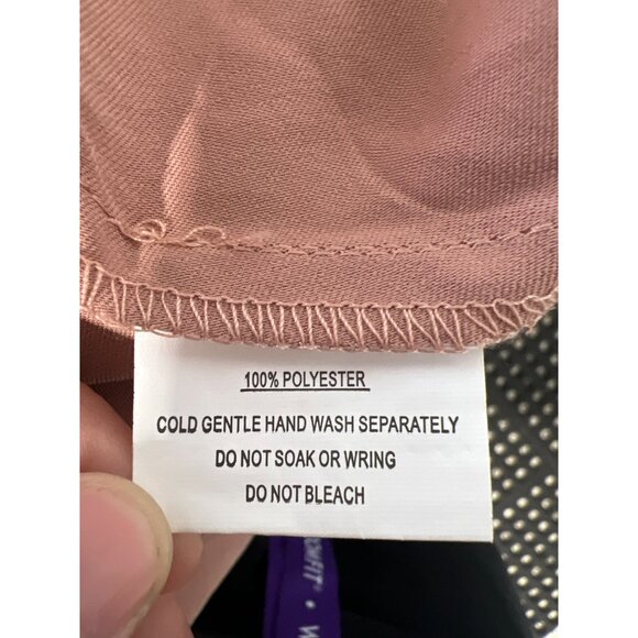 Selfie Leslie Bebe Satin Cowl Neck Wrap Dress Size XS Rose Gold Cocktail Party - Picture 5 of 7